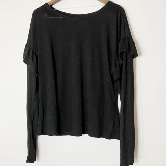 Ruffle Top Long Sleeve Boat Neck Top Size XL (16-18) TTL48236 - Picture 1 of 6